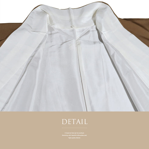 付下げ リサイクル 身丈168cm 裄69.6cm 袷 牡丹 四季花 プラチナガード加工 金駒刺繍 花井幸子作 ブラウン LLサイズ セミフォーマル お洒落 三つ紋 正絹 広衿 Aランク