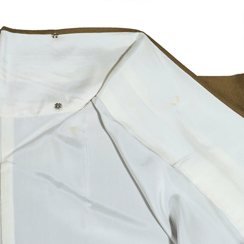 訪問着 リサイクル 身丈169.5cm 裄66.4cm 袷 打出の小槌や小花柄 刺繍 ブラウン LLサイズ お洒落 正絹 広衿 Aランク