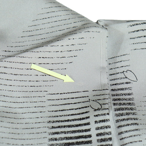 小紋 リサイクル 身丈165cm 裄68.4cm 単衣 グレー Lサイズ お洒落 不明 広衿 Sランク