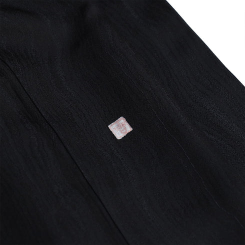 訪問着 リサイクル 身丈156cm 裄64.4cm 袷 金駒刺繍 竹にひょうたん柄 ブラック Mサイズ セミフォーマル 落款 正絹 広衿 Sランク