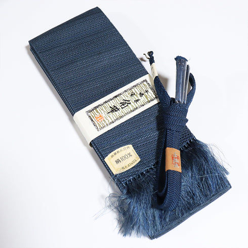 アンサンブル 男物 リサイクル 身丈156.8cm 裄74.4cm 羽織丈100cm 袷 紬 ネイビー LLサイズ お洒落 カジュアル 正絹 棒衿 Sランク