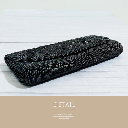 バッグ リサイクル グレー ビーズ Aランク 花柄