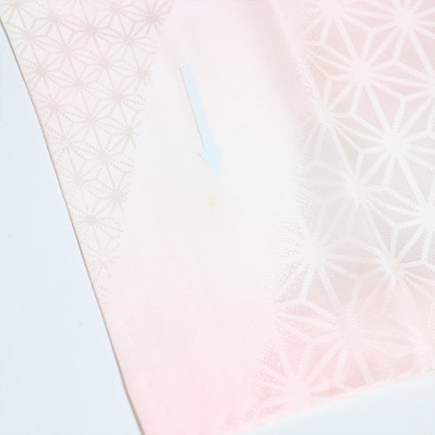 長襦袢 リサイクル 長襦袢 身丈133.7cm 裄65.6cm 袷 麻の葉柄 地紋 ピンク Mサイズ 正絹 Aランク