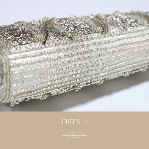 バッグ リサイクル お洒落 シルバー 不明 Sランク ビーズ がま口コインケース付き