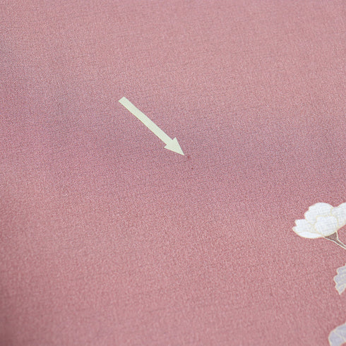 付下げ リサイクル 身丈156.3cm 裄64.4cm 袷 花籠柄 刺繍 ピンク Mサイズ お洒落 正絹 広衿 Sランク