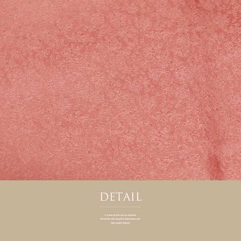 色無地 リサイクル 身丈150.5cm 裄62.4cm 袷 小花柄 ピンク Sサイズ セミフォーマル 落款 一つ紋 正絹 広衿 地紋あり Sランク