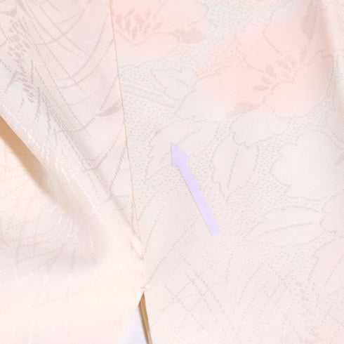 長襦袢 リサイクル 長襦袢 身丈115.5cm 裄60.2cm 袷 草花柄 地紋 刺繍半衿 ピンク 規格外サイズ 正絹 Aランク