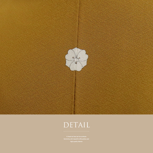 色無地 リサイクル 身丈158.3cm 裄64.4cm 袷 作家物 瑞寶 ブラウン Mサイズ セミフォーマル 一つ紋 しつけ糸 正絹 広衿 地紋なし Sランク