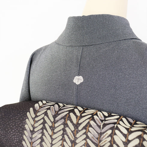 江戸小紋 リサイクル 身丈152.8cm 裄62.8cm 袷 小紋三役 伝統工芸士 保科信 ブラック Sサイズ セミフォーマル お洒落 一つ紋 正絹 広衿 Sランク