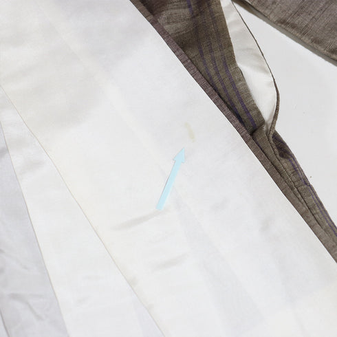 紬 リサイクル 身丈159.5cm 裄63.6cm 袷 デザイン縞柄 多色 Mサイズ カジュアル お洒落 正絹 広衿 Aランク