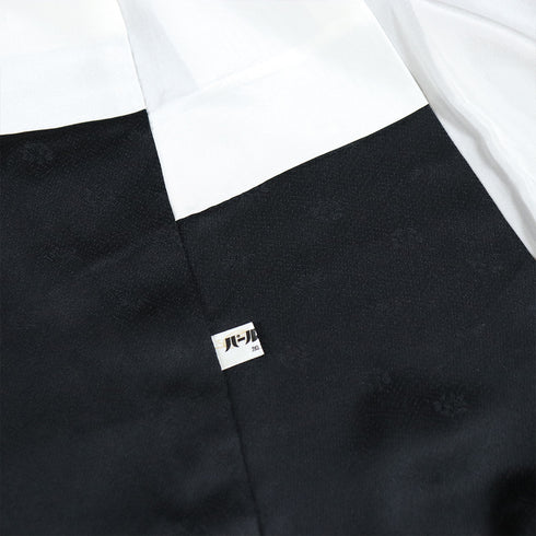 訪問着 リサイクル 身丈159cm 裄64.4cm 袷 縦ぼかし柄 パールトーン加工 ブラック Mサイズ セミフォーマル お洒落 五つ紋 正絹 広衿 Sランク