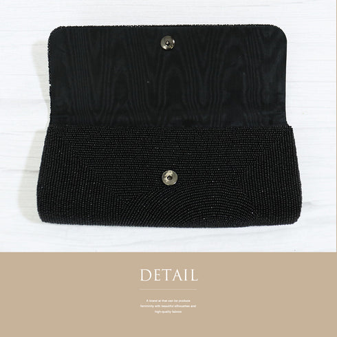 バッグ リサイクル ブラック ビーズ Sランク 花柄 菊柄