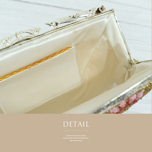 バッグ リサイクル ゴールド ビーズ Aランク 花柄