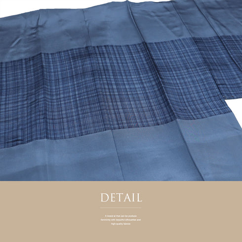 アンサンブル 男物 リサイクル 身丈137.1cm 裄68cm 羽織丈89cm 袷 紬 パールトーン加工 グリーン SSサイズ お洒落 カジュアル しつけ糸 正絹 棒衿 Sランク