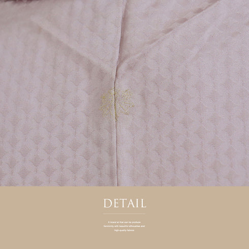 訪問着 リサイクル 身丈153cm 裄62.6cm 袷 雪輪に花柄 地紋 金駒刺繍 パープル Sサイズ セミフォーマル 一つ紋 正絹 広衿 Sランク