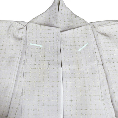 紬 リサイクル 身丈163.5cm 裄65.6cm 袷 格子柄 パープル Lサイズ カジュアル 正絹 広衿 Aランク