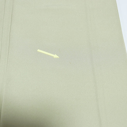 色無地 リサイクル 身丈155.3cm 裄66cm 袷 グリーン Sサイズ お洒落 正絹 広衿 地紋なし Bランク