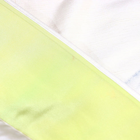 付下げ リサイクル 身丈158.2cm 裄66.8cm 袷 風景柄 作家物 重ね衿付き アイボリー Mサイズ お洒落 落款 正絹 広衿 Aランク