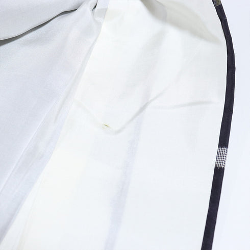 紬 リサイクル 身丈168.7cm 裄65cm 袷 絣に燕柄 ネイビー LLサイズ カジュアル お洒落 正絹 広衿 Aランク