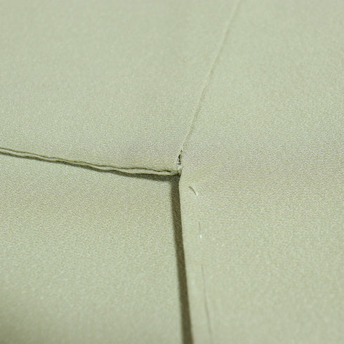 色無地 リサイクル 身丈155.3cm 裄66cm 袷 グリーン Sサイズ お洒落 正絹 広衿 地紋なし Bランク