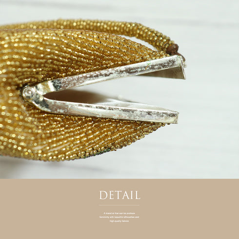 バッグ リサイクル ゴールド ビーズ Aランク 花柄