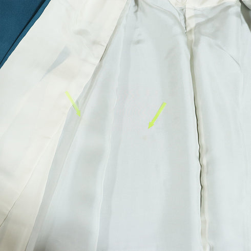 付下げ リサイクル 身丈153.5cm 裄64.8cm 袷 金彩 雲取り 花柄 ブルー Sサイズ フォーマル セミフォーマル 一つ紋 正絹 広衿 Sランク