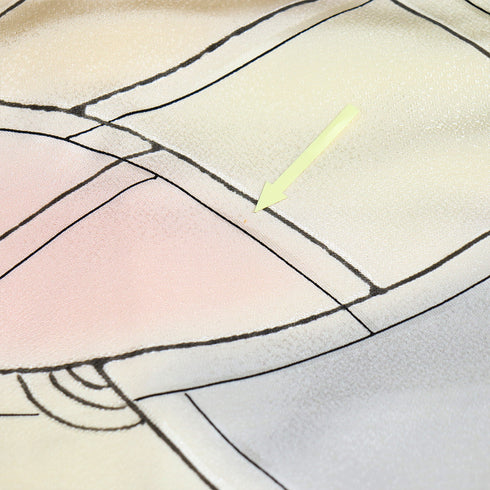 小紋 リサイクル 身丈160.5cm 裄64.6cm 袷 地紋彩色 多色 Lサイズ お洒落 正絹 広衿 Sランク