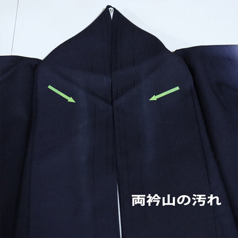 付下げ リサイクル 身丈165.5cm 裄66.8cm 袷 刺繍 ネイビー LLサイズ お洒落 正絹 広衿 Aランク