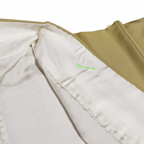 色無地 リサイクル 身丈162.3cm 裄66cm 袷 ブラウン Lサイズ セミフォーマル 一つ紋 正絹 広衿 地紋なし Sランク