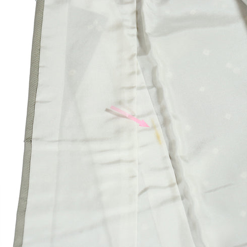 訪問着 リサイクル 身丈153.3cm 裄62.4cm 袷 絞り 斜縞模様 染め分け柄 地紋 グレー Sサイズ お洒落 正絹 広衿 Sランク