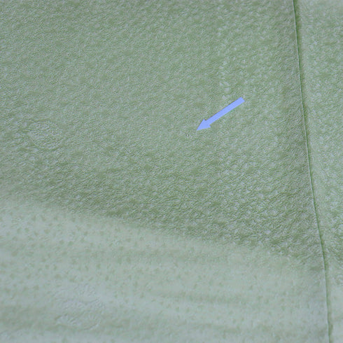 色無地 リサイクル 身丈159.8cm 裄70.4cm 袷 松柄 グリーン Mサイズ お洒落 落款 正絹 広衿 地紋あり Sランク