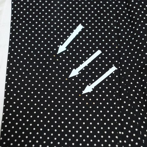 付下げ リサイクル 身丈164.7cm 裄68.4cm 袷 付け下げ小紋 水玉模様 ゆったりサイズ ブラック Lサイズ お洒落 カジュアル 正絹 広衿 Sランク
