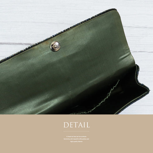 バッグ リサイクル ブラック ビーズ Aランク 花柄