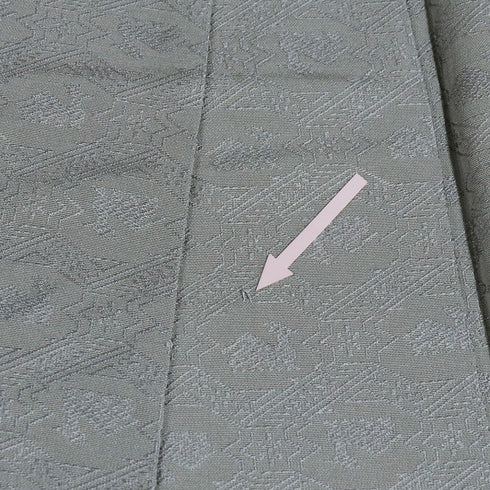 色無地 リサイクル 身丈159.5cm 裄64.8cm 袷 有栖川文様 グレー Mサイズ セミフォーマル お洒落 一つ紋 正絹 広衿 地紋あり Sランク
