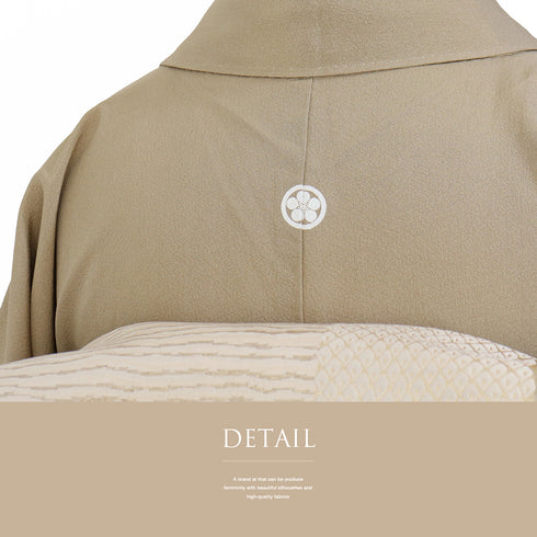 色留袖 リサイクル 身丈155.3cm 裄66.8cm 袷 金彩 花や雪輪に笛柄 ヒヨク付き ブラウン Sサイズ 落款 五つ紋 正絹 広衿 Sランク