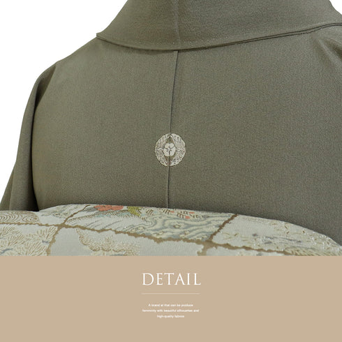 訪問着 リサイクル 身丈155.3cm 裄63.8cm 袷 京加賀友禅 百貫石峰作 パールトーン加工 花籠柄 グレー Sサイズ フォーマル セミフォーマル 一つ紋 正絹 広衿 Sランク