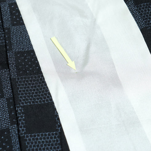 紬 リサイクル 身丈166cm 裄64.8cm 単衣 塩沢絣 市松柄 ネイビー LLサイズ お洒落 カジュアル 証紙 正絹 広衿 Sランク