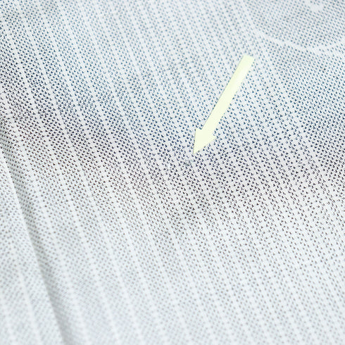 大島紬 リサイクル 身丈160.5cm 裄65.6cm 袷 白大島 縞模様 蔓草柄 ホワイト Lサイズ お洒落 カジュアル 証紙 正絹 広衿 Sランク