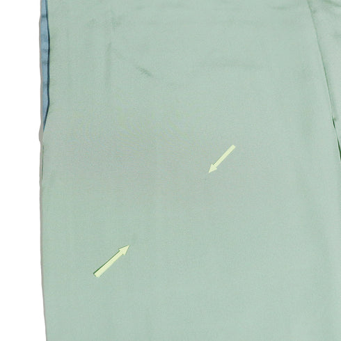 訪問着 リサイクル 身丈158cm 裄64.6cm 袷 花や木や鳥柄 松彩 グリーン Mサイズ フォーマル セミフォーマル 落款 正絹 広衿 Aランク