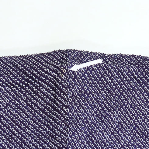 小紋 リサイクル 身丈159.2cm 裄64.4cm 袷 総絞り パープル Mサイズ お洒落 しつけ糸 正絹 広衿 Aランク