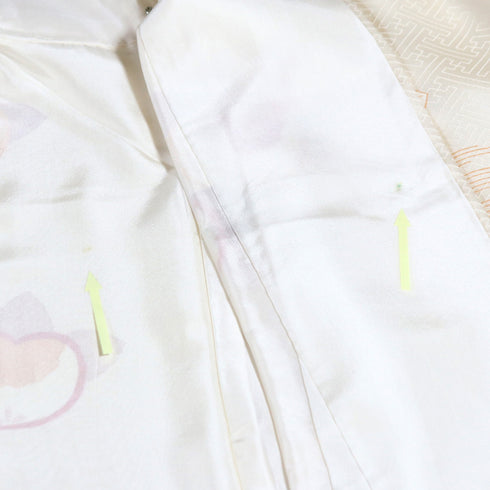 付下げ リサイクル 身丈155.2cm 裄64.6cm 袷 たちばな 作家物 吾妻徳穂 金駒刺繍 箔 アイボリー Sサイズ お洒落 セミフォーマル 正絹 広衿 Aランク