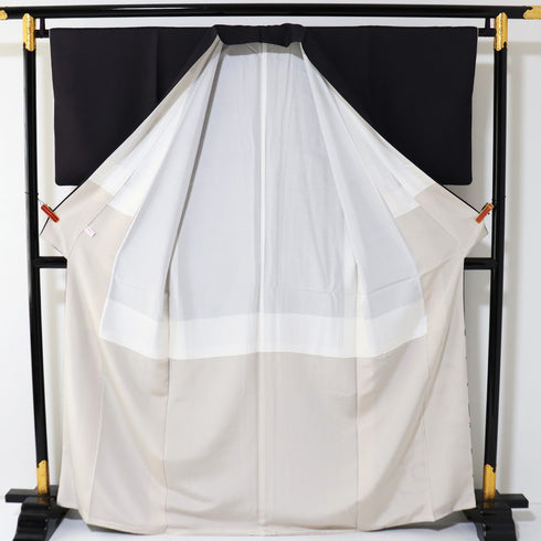 リサイクル 身丈165cm 裄65.5cm 袷 金彩 花唐草模様 ネイビー Lサイズ お洒落 セミフォーマル 正絹 広衿 Sランク