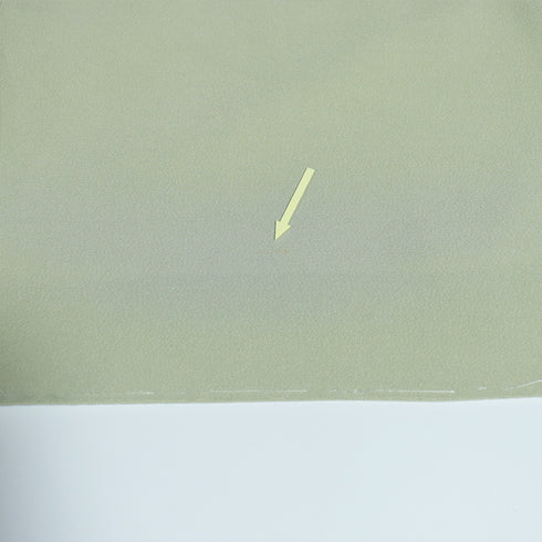 色無地 リサイクル 身丈155.3cm 裄66cm 袷 グリーン Sサイズ お洒落 正絹 広衿 地紋なし Bランク