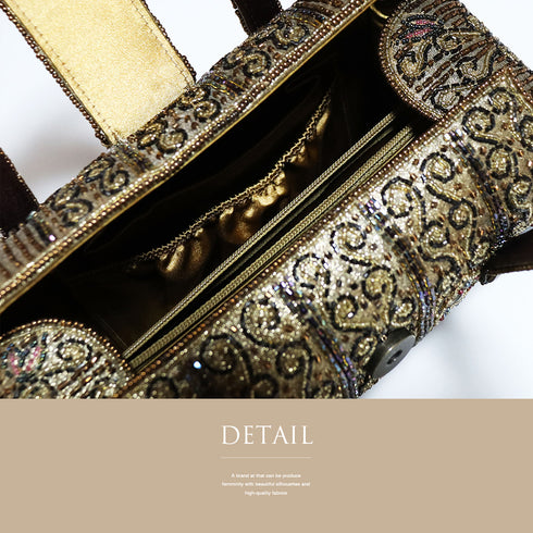 バッグ リサイクル ゴールド ビーズ Sランク アンティーク調