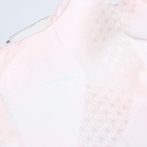 長襦袢 リサイクル 長襦袢 身丈133.7cm 裄65.6cm 袷 麻の葉柄 地紋 ピンク Mサイズ 正絹 Aランク