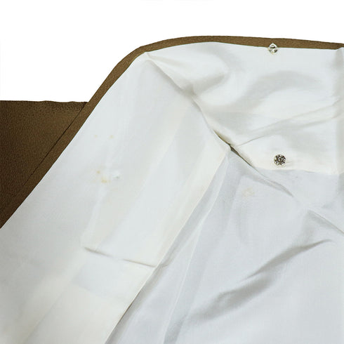 訪問着 リサイクル 身丈169.5cm 裄66.4cm 袷 打出の小槌や小花柄 刺繍 ブラウン LLサイズ お洒落 正絹 広衿 Aランク