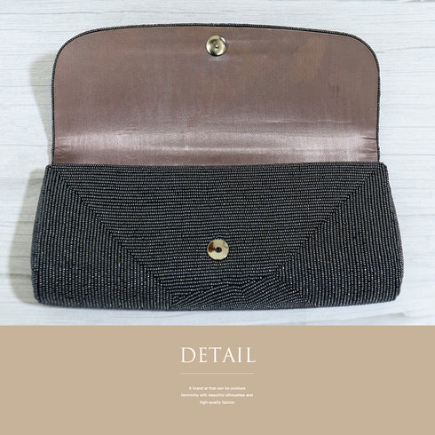 バッグ リサイクル グレー ビーズ Aランク 花柄