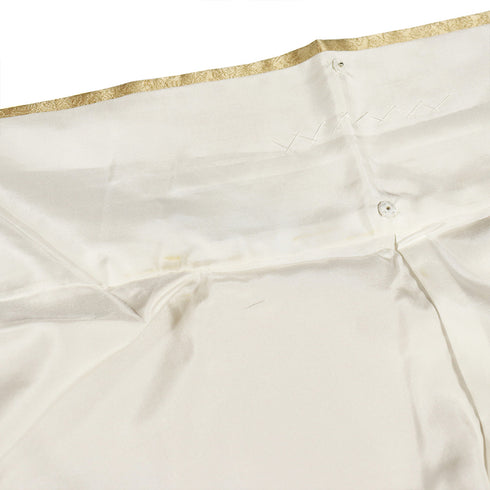 訪問着 リサイクル 身丈167.3cm 裄68.2cm 袷 地紋 金彩秋草模様 刺繍 ブラウン LLサイズ セミフォーマル 正絹 広衿 Sランク