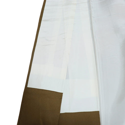 訪問着 リサイクル 身丈169.5cm 裄66.4cm 袷 打出の小槌や小花柄 刺繍 ブラウン LLサイズ お洒落 正絹 広衿 Aランク