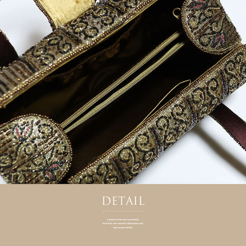 バッグ リサイクル ゴールド ビーズ Sランク アンティーク調